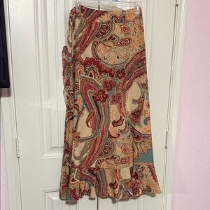 Paisley Print Maxi Skirt - Multicolor